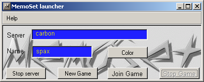 the MemoSet launcher